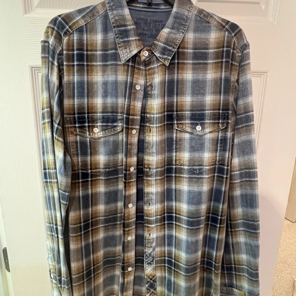 original true grit Other - Men's Plaid Casual Button Down Shirt